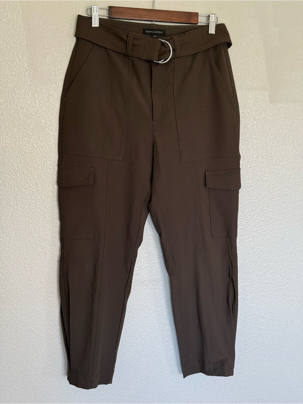 Banana Republic Dark Brown Cargo Trousers with D-Ring Belt